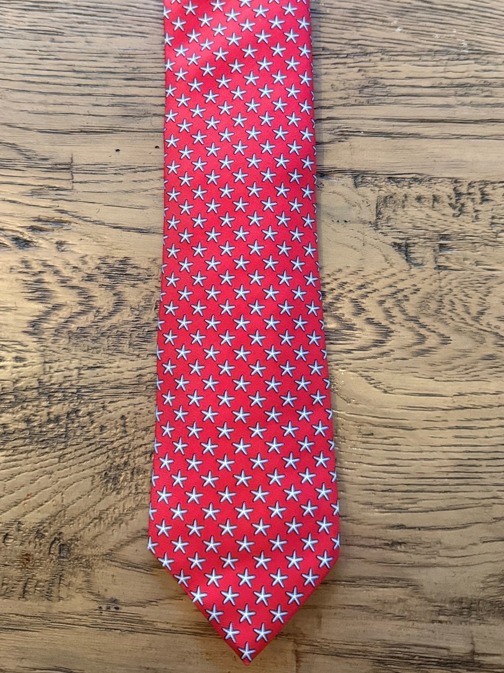 Brooks Brothers Red Tie with White Star Motif